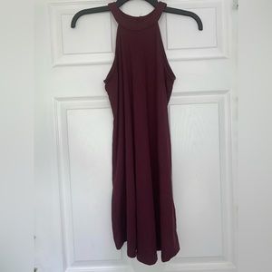Junior’s Short Maroon Dress | Halter Neck